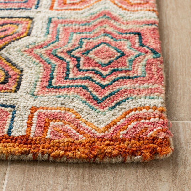 Union Rustic Deyoung Wool Pink/Orange Rug Wayfair